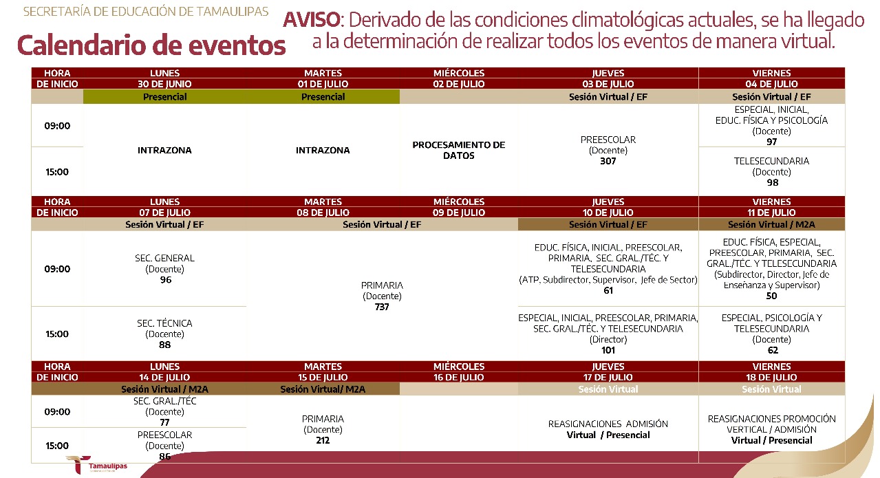 Calendario eventos 2025 - 2026